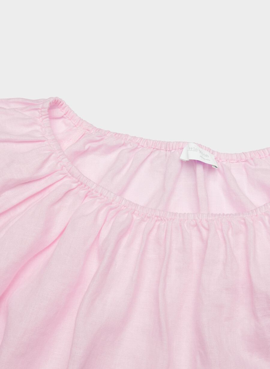 blusa in lino fiore villa pink