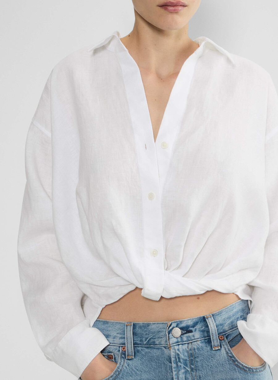 camicia in lino portofino bianca