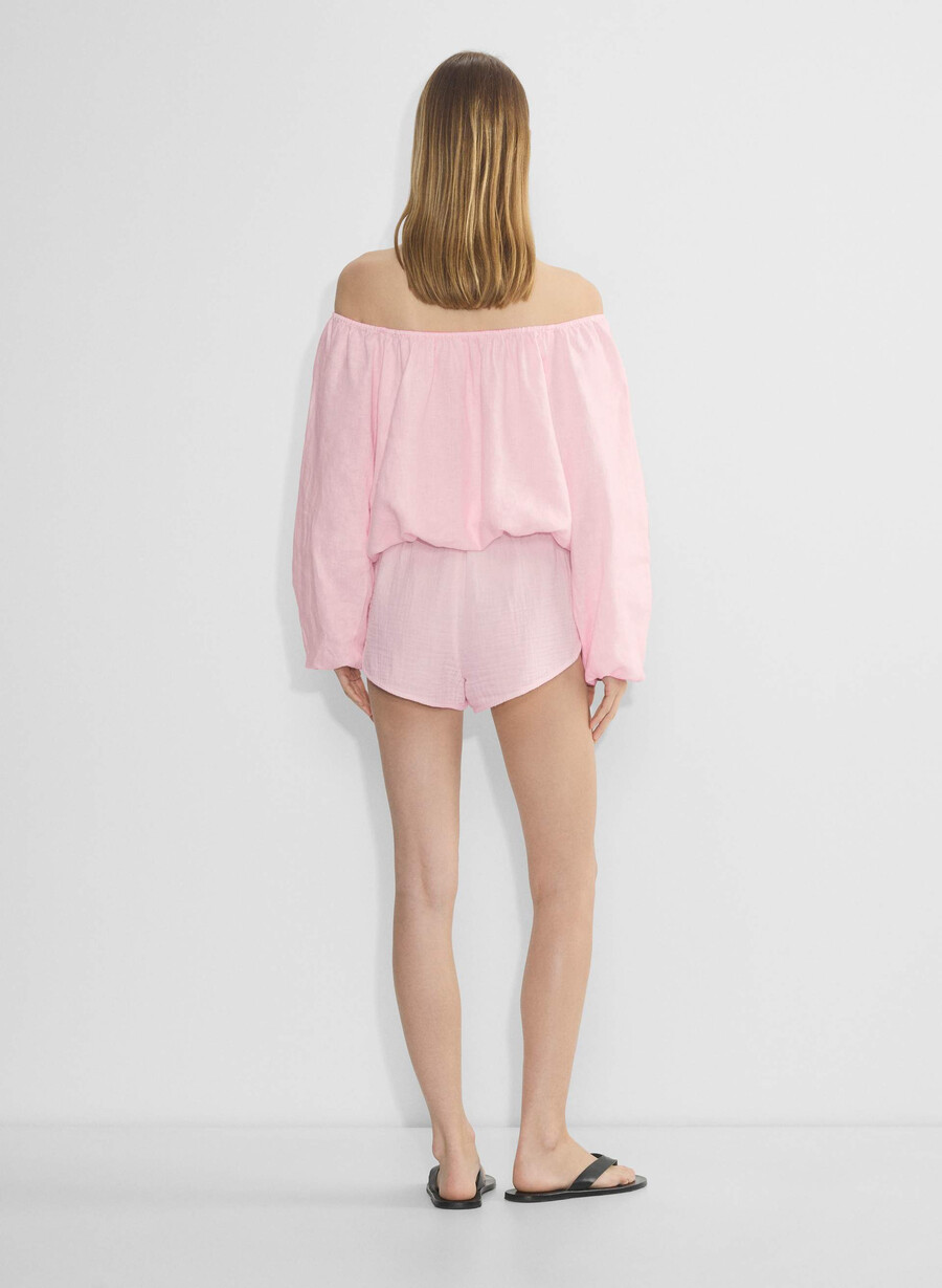 pantaloncini corti airplush cotton villa pink