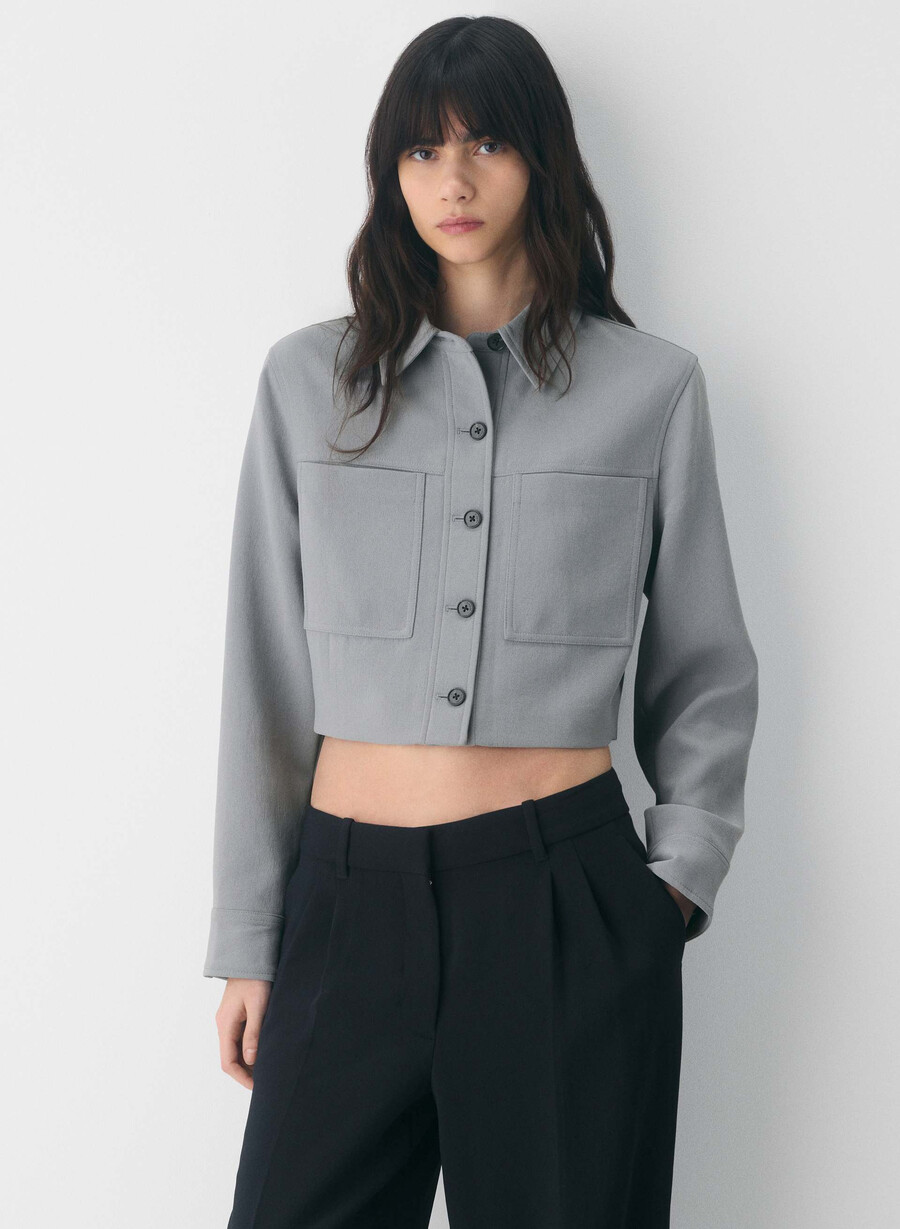 giacca corta - crepette riverstone grey