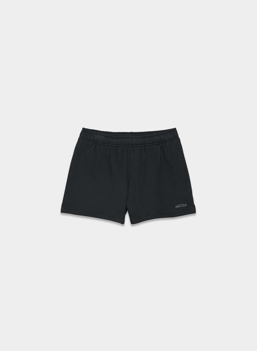 cozy sweatfleece mega hi-rise mini short nero