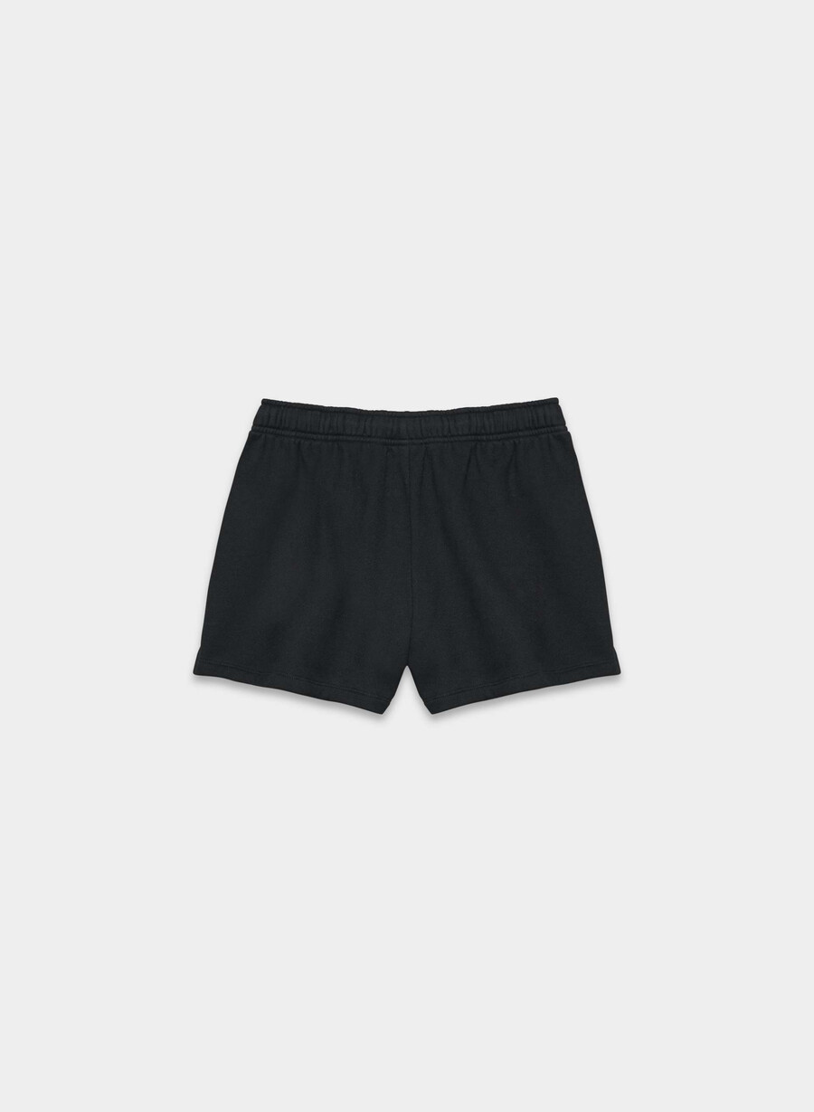 cozy sweatfleece mega hi-rise mini short nero