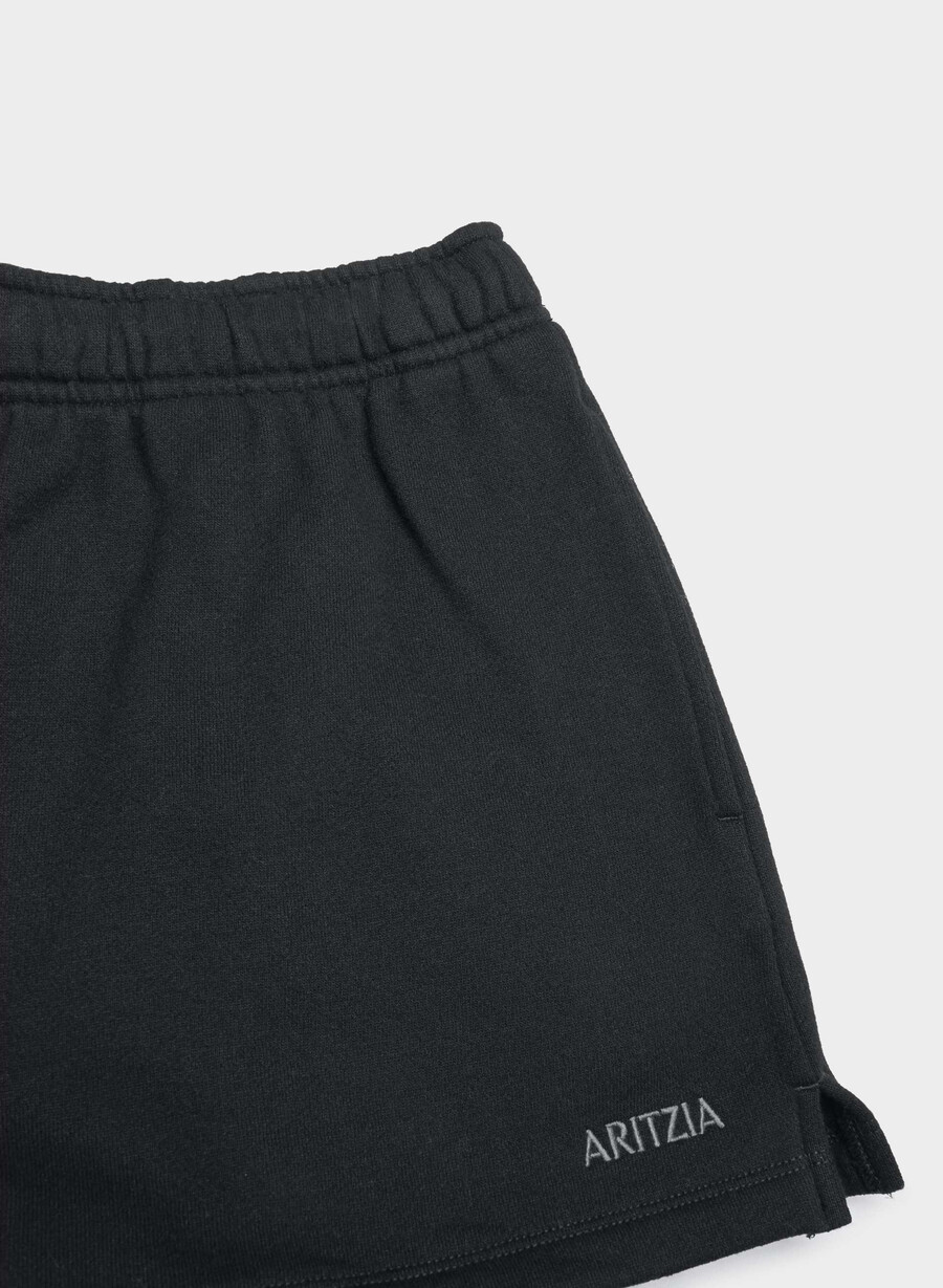 cozy sweatfleece mega hi-rise mini short nero