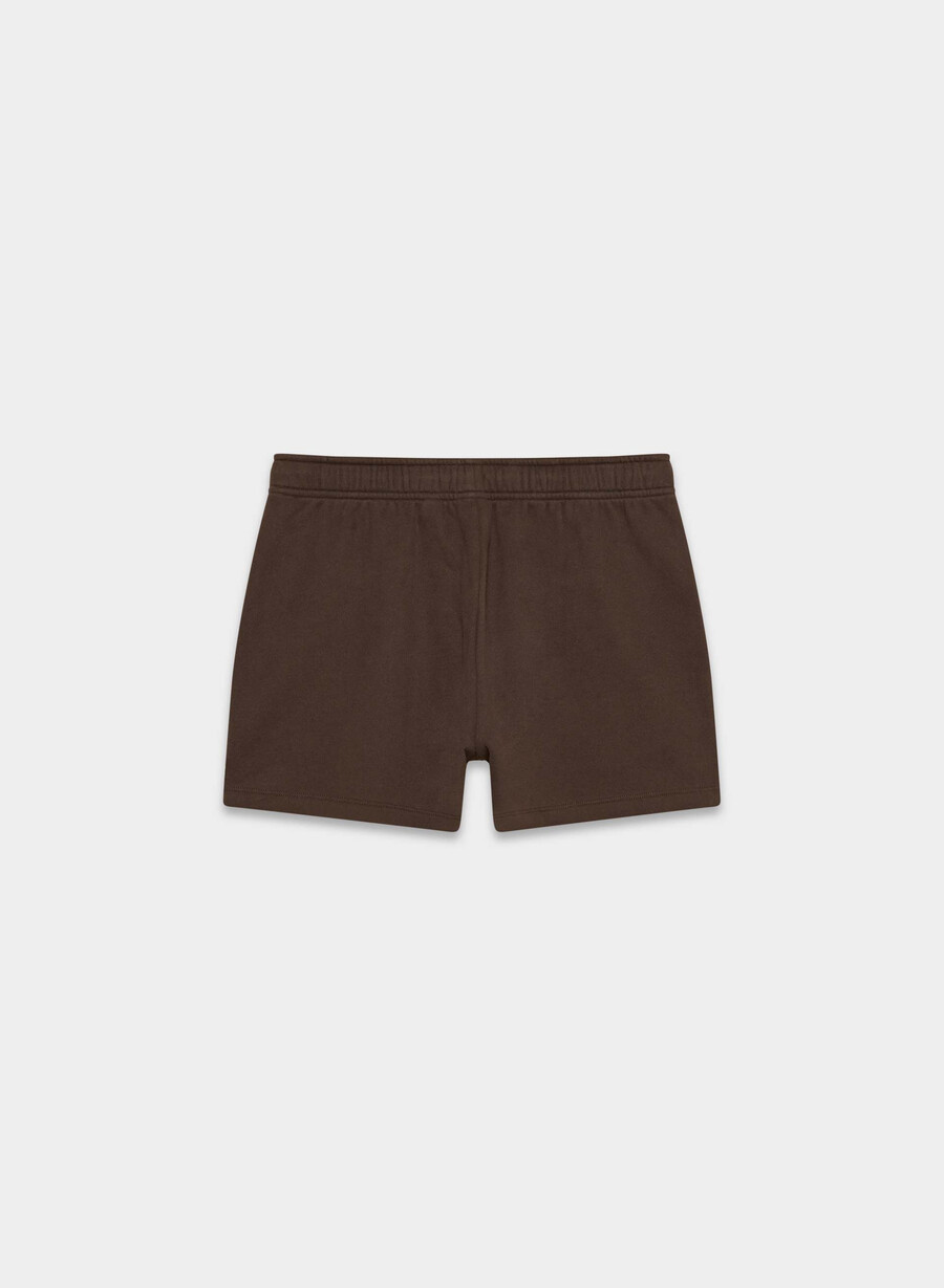 cozy sweatfleece mega hi-rise mini short rich mocha brown