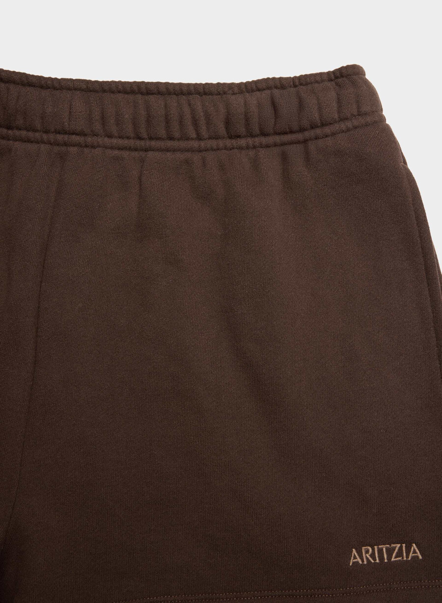 cozy sweatfleece mega hi-rise mini short rich mocha brown