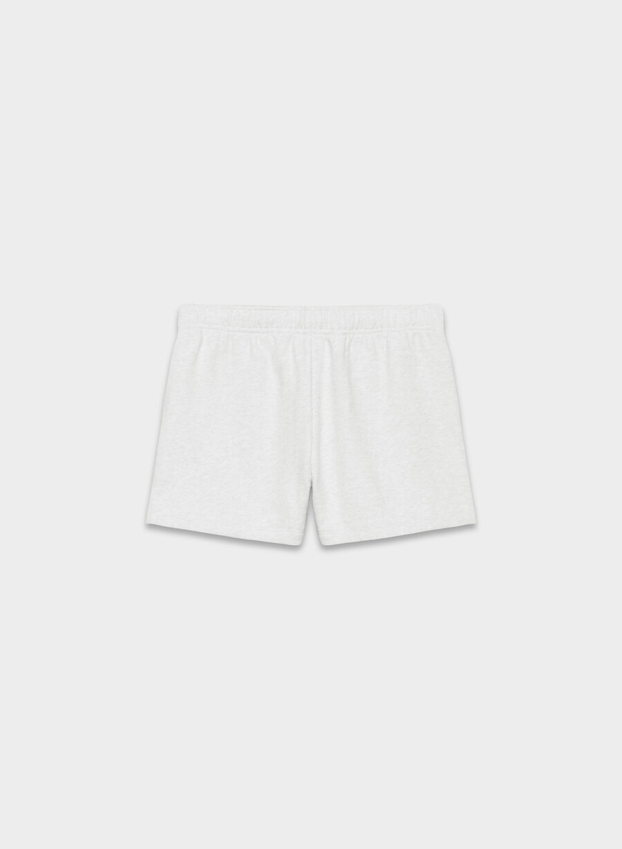 cozy sweatfleece mega hi-rise mini short heather cloud white