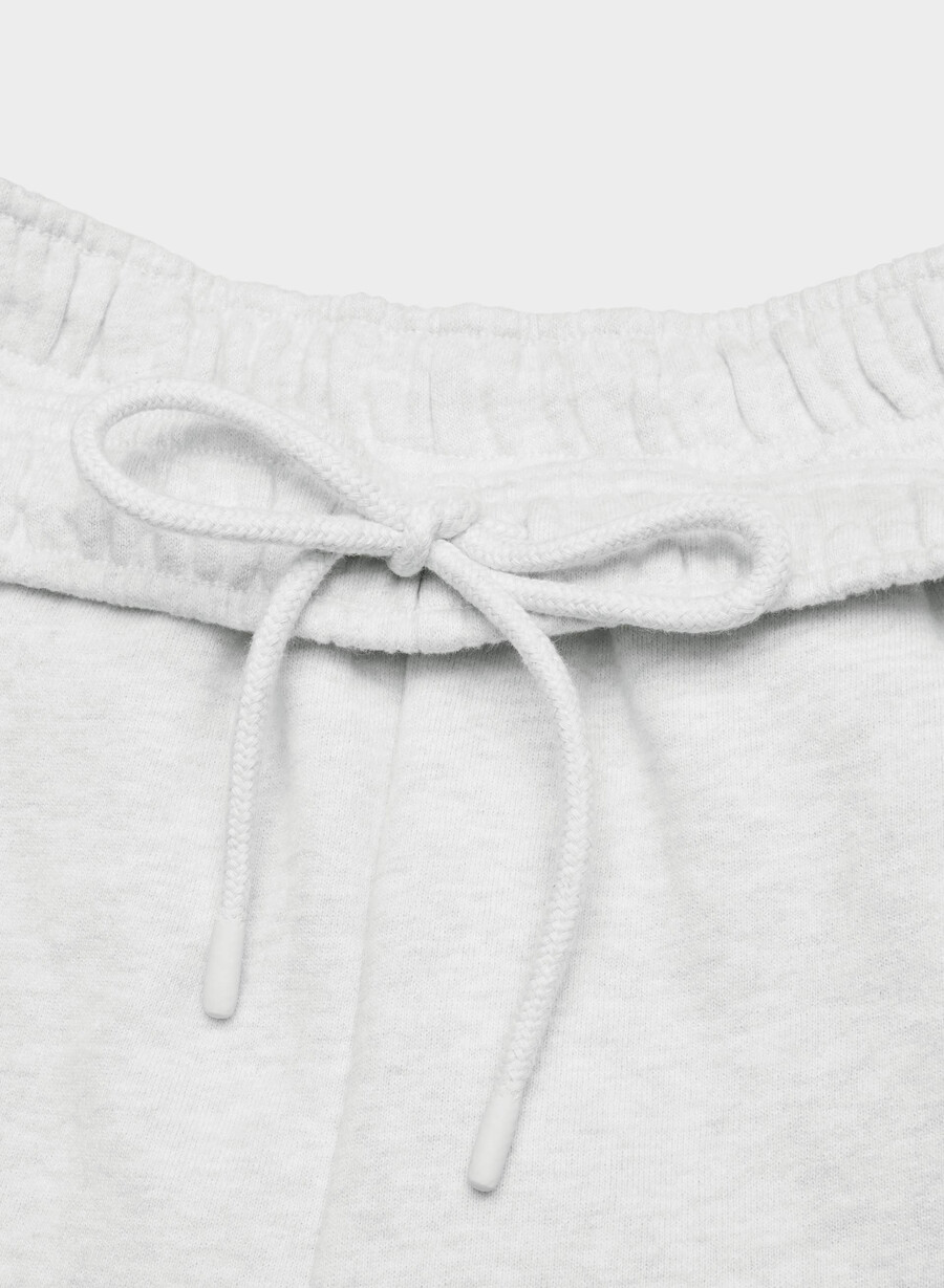 cozy sweatfleece mega hi-rise mini short heather cloud white