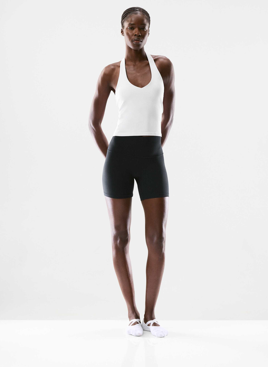 canotta sportiva butter prime halter bianco brillante