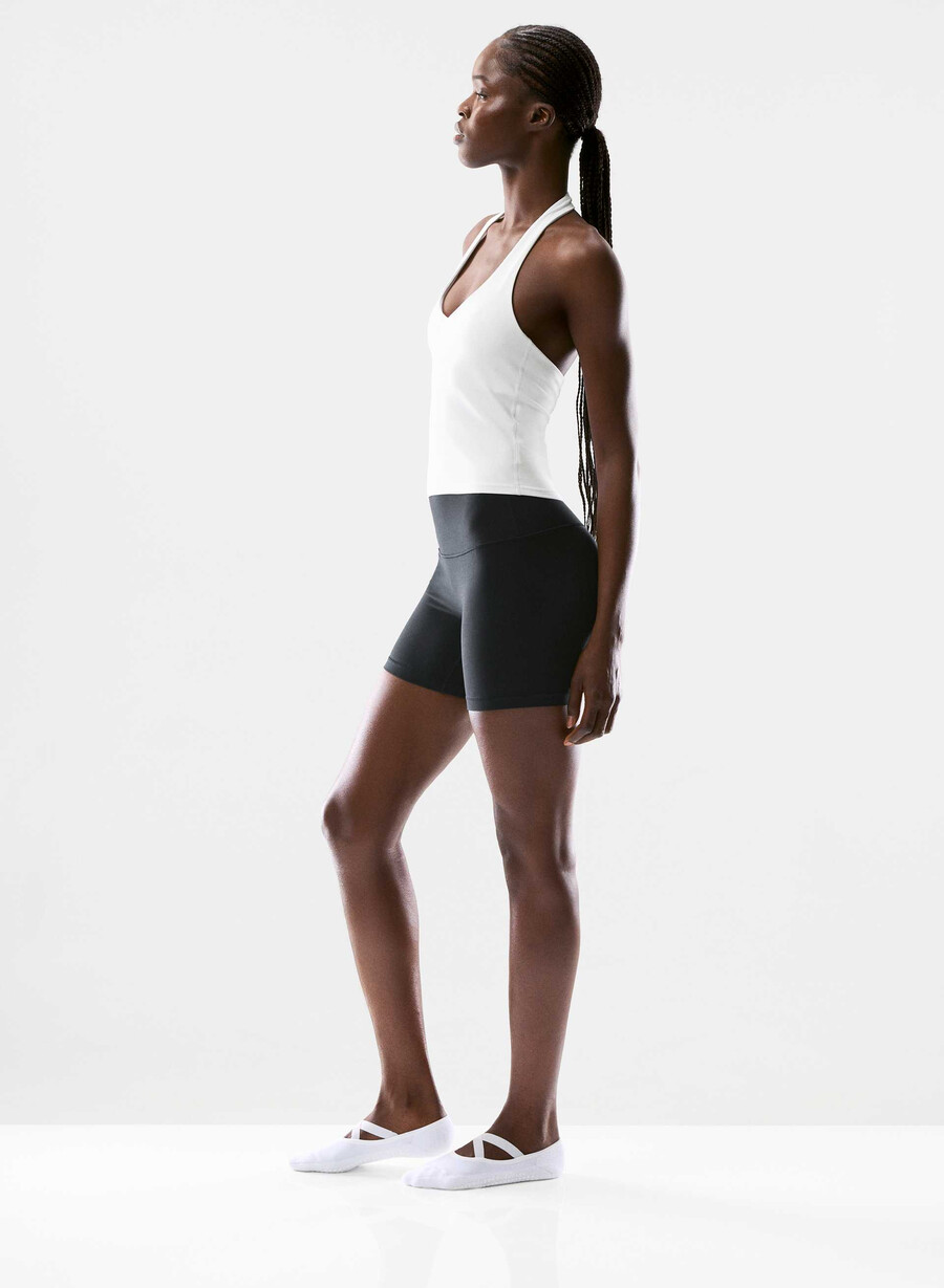 canotta sportiva butter prime halter bianco brillante