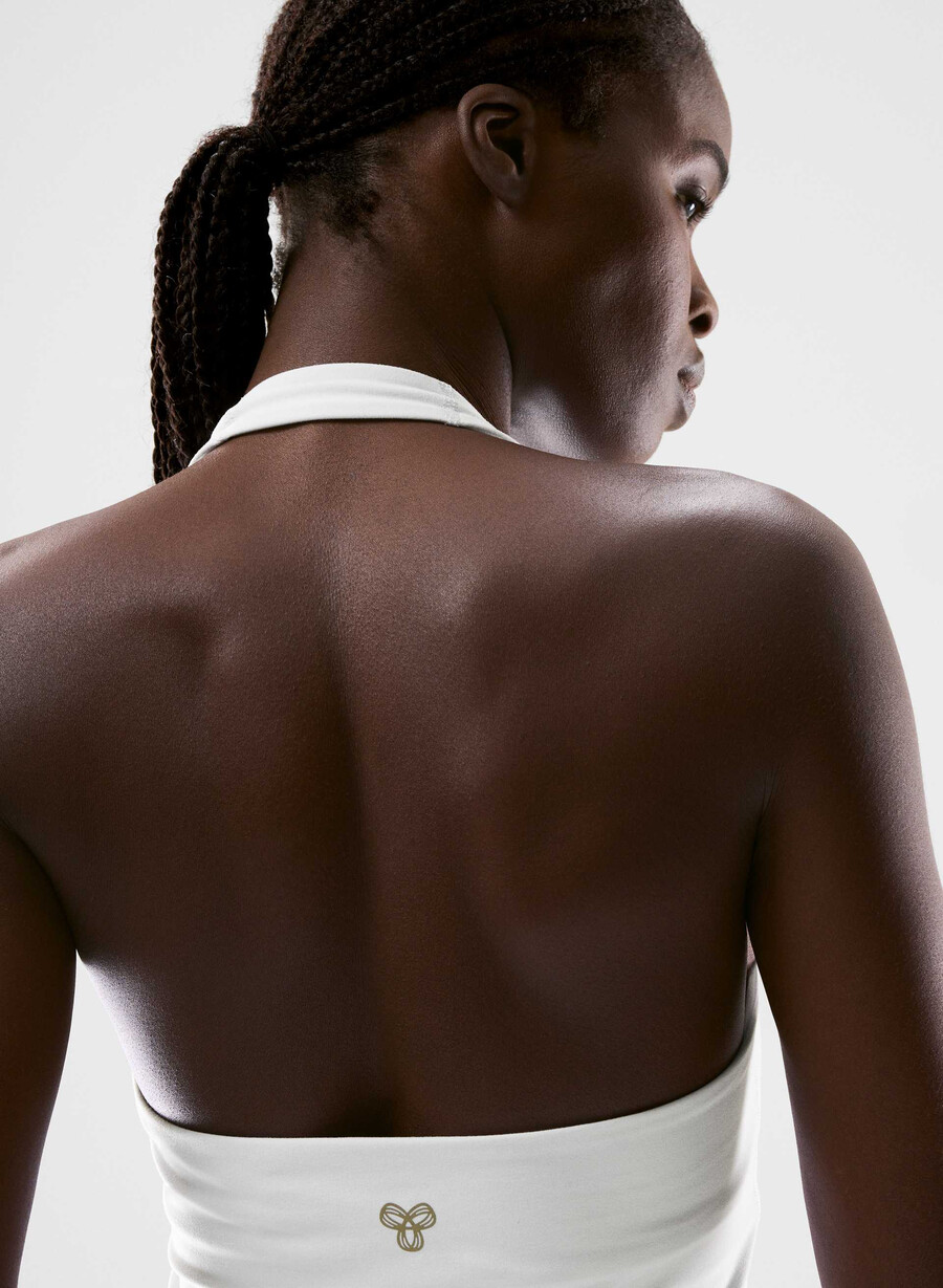 canotta sportiva butter prime halter bianco brillante