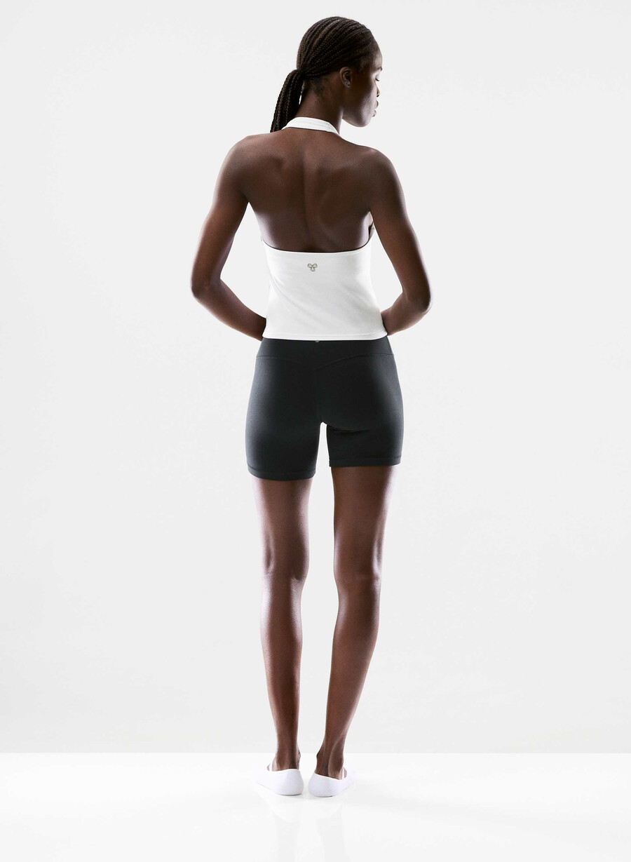 canotta sportiva butter prime halter bianco brillante