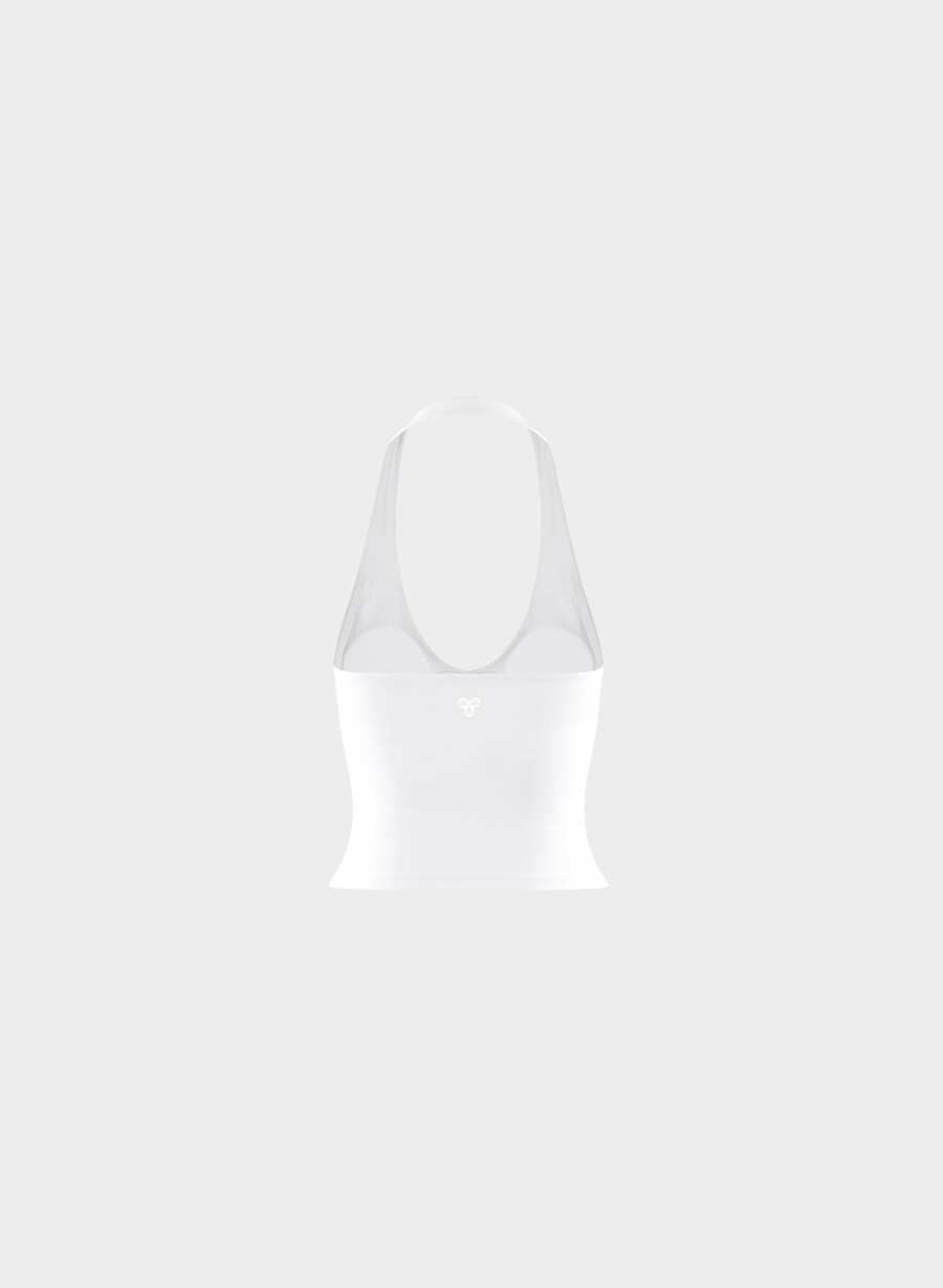 canotta sportiva butter prime halter bianco brillante
