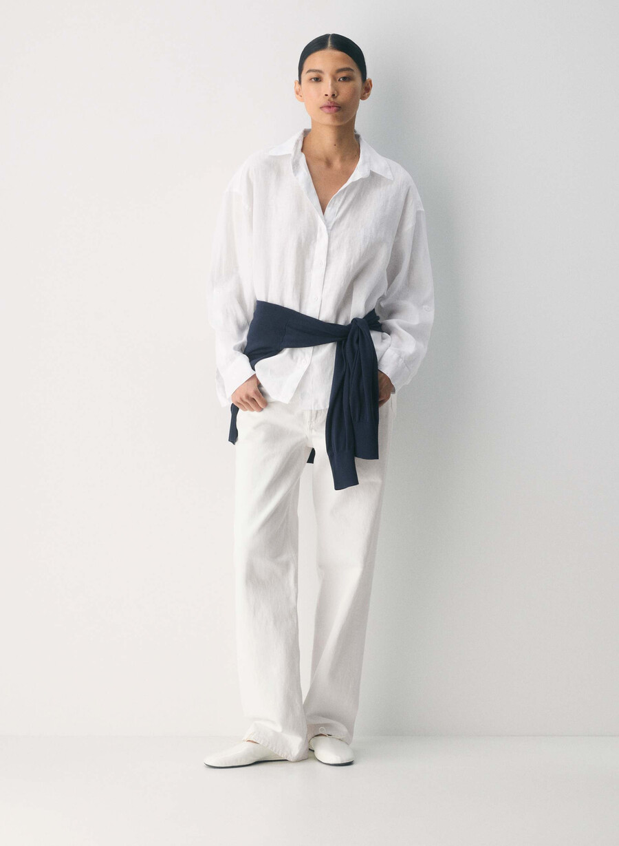 camicia in lino darchivio bianca
