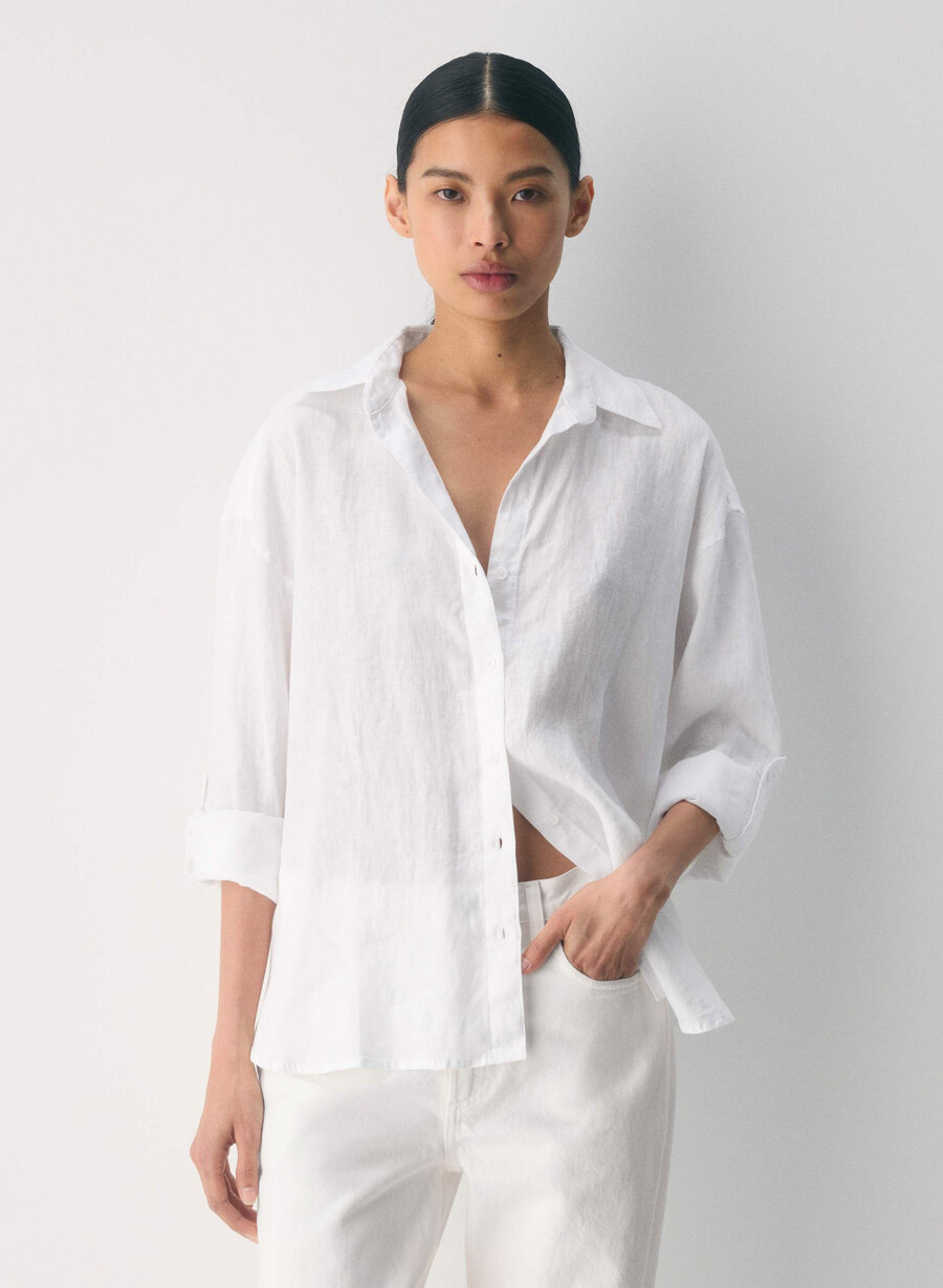 camicia in lino darchivio bianca