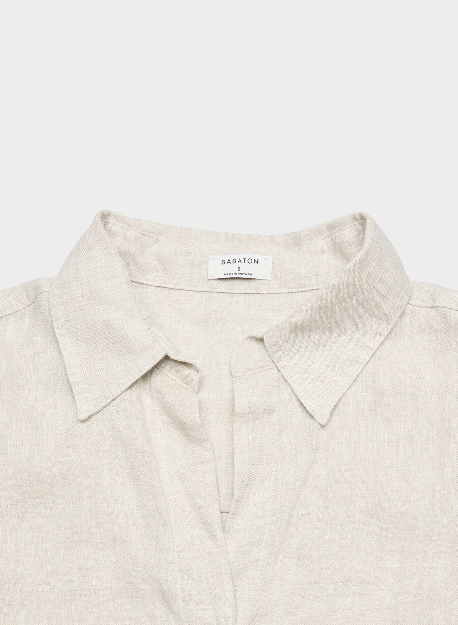camicia in lino darchivio ecru non tinta