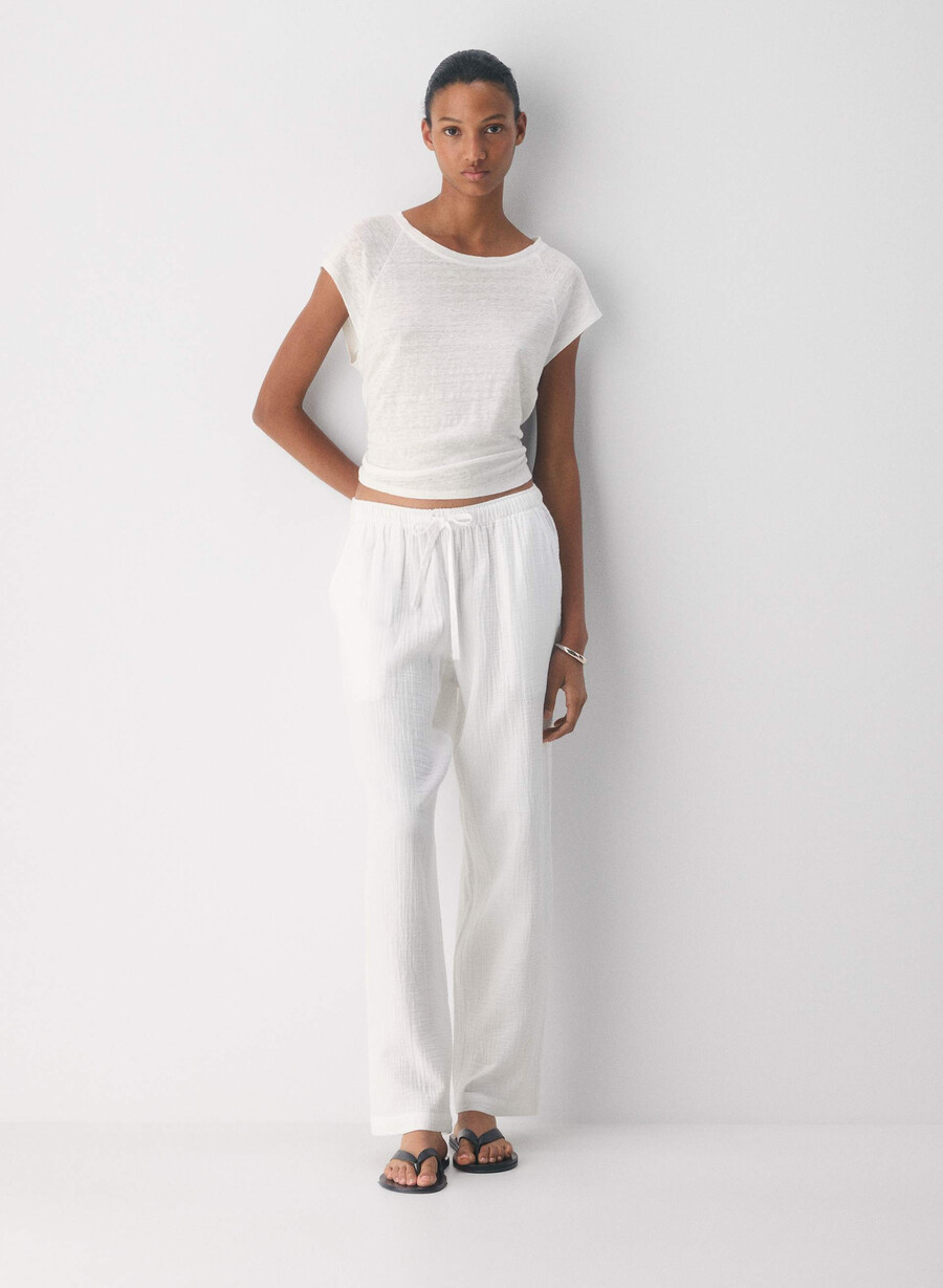 pantaloni da vela airplush cotton bianco