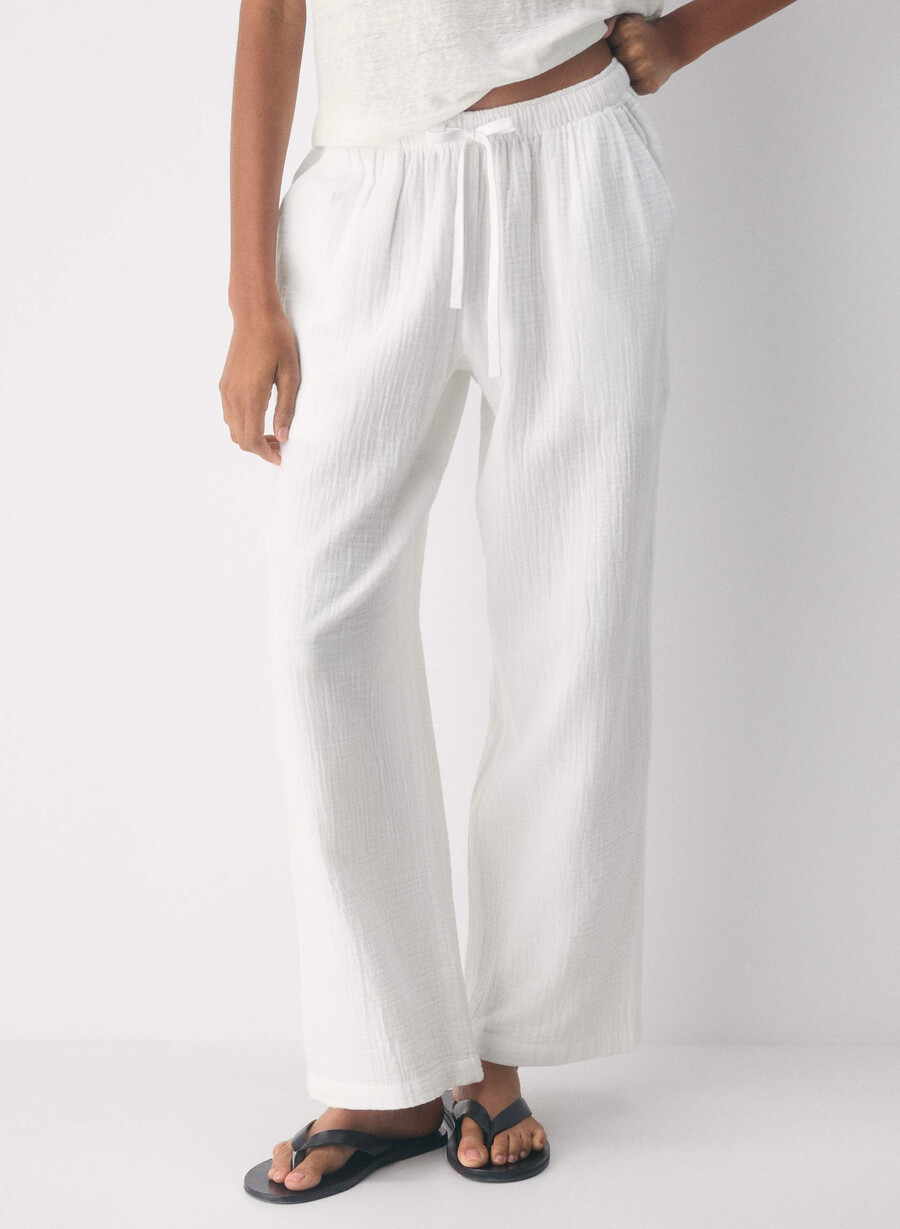 pantaloni da vela airplush cotton bianco