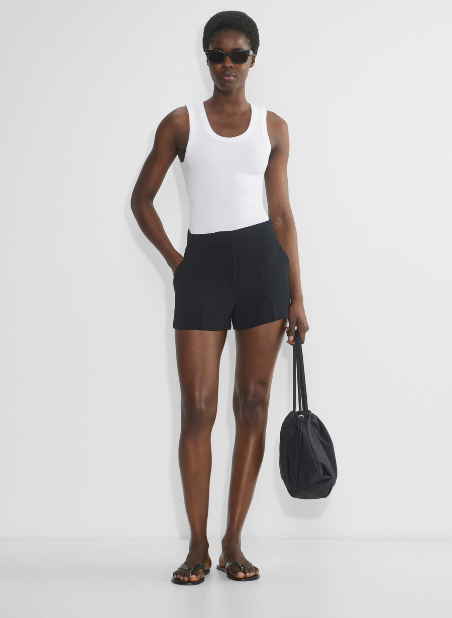 the limitless short curve-fit mini - crepette nero