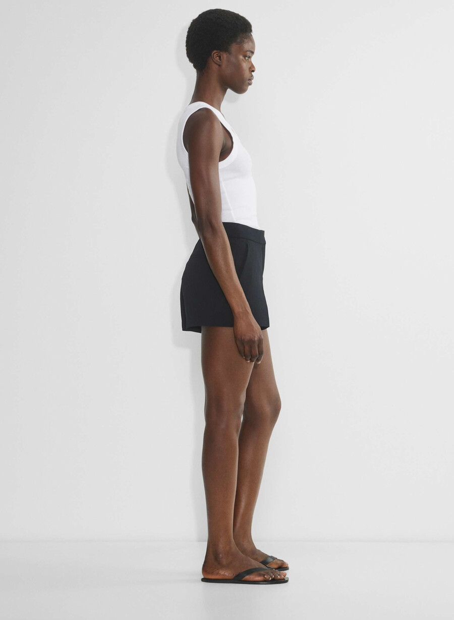 the limitless short curve-fit mini - crepette nero
