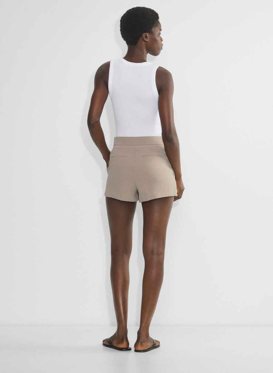 the limitless short curve-fit mini - crepette nomad taupe