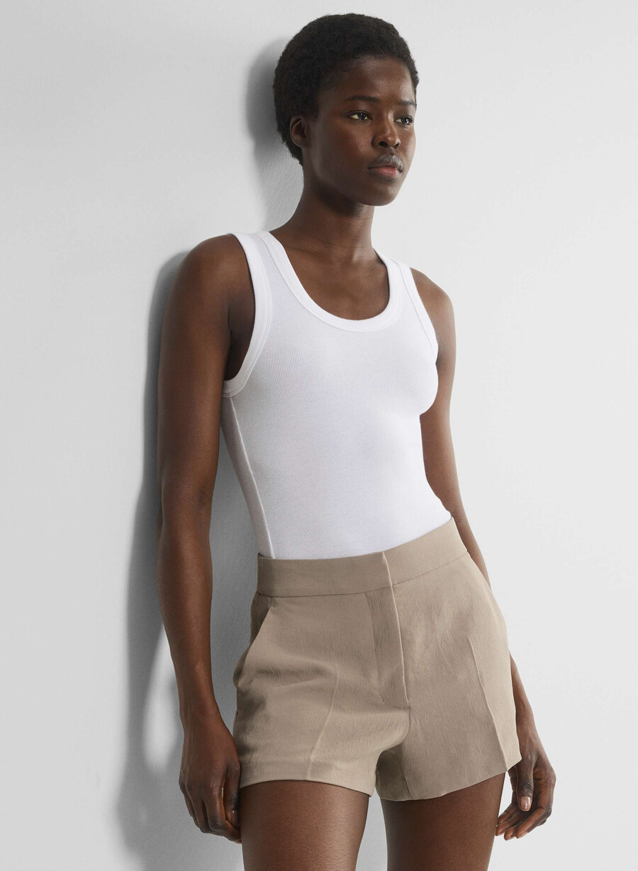 the limitless short curve-fit mini - crepette nomad taupe