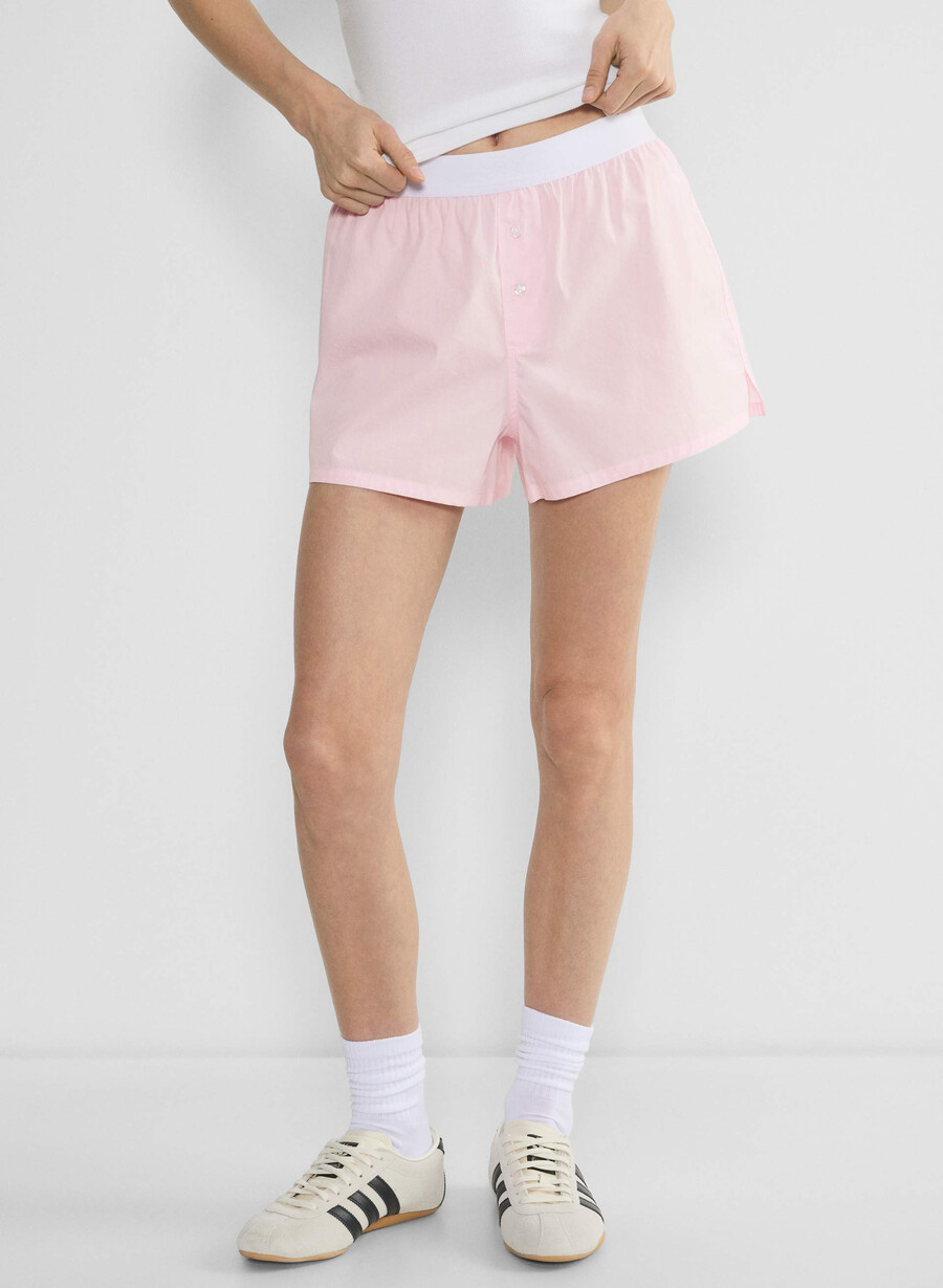 boxer corti con fasce in popeline dally villa pink