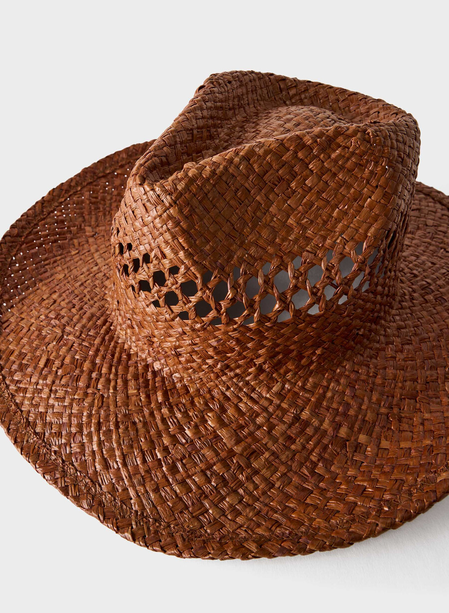 cappello in rafia bask rich camel