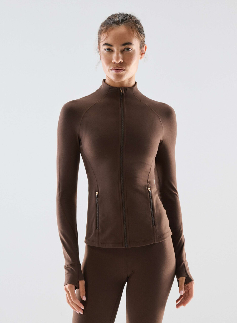 butter distance zip-up ricco marrone mocha