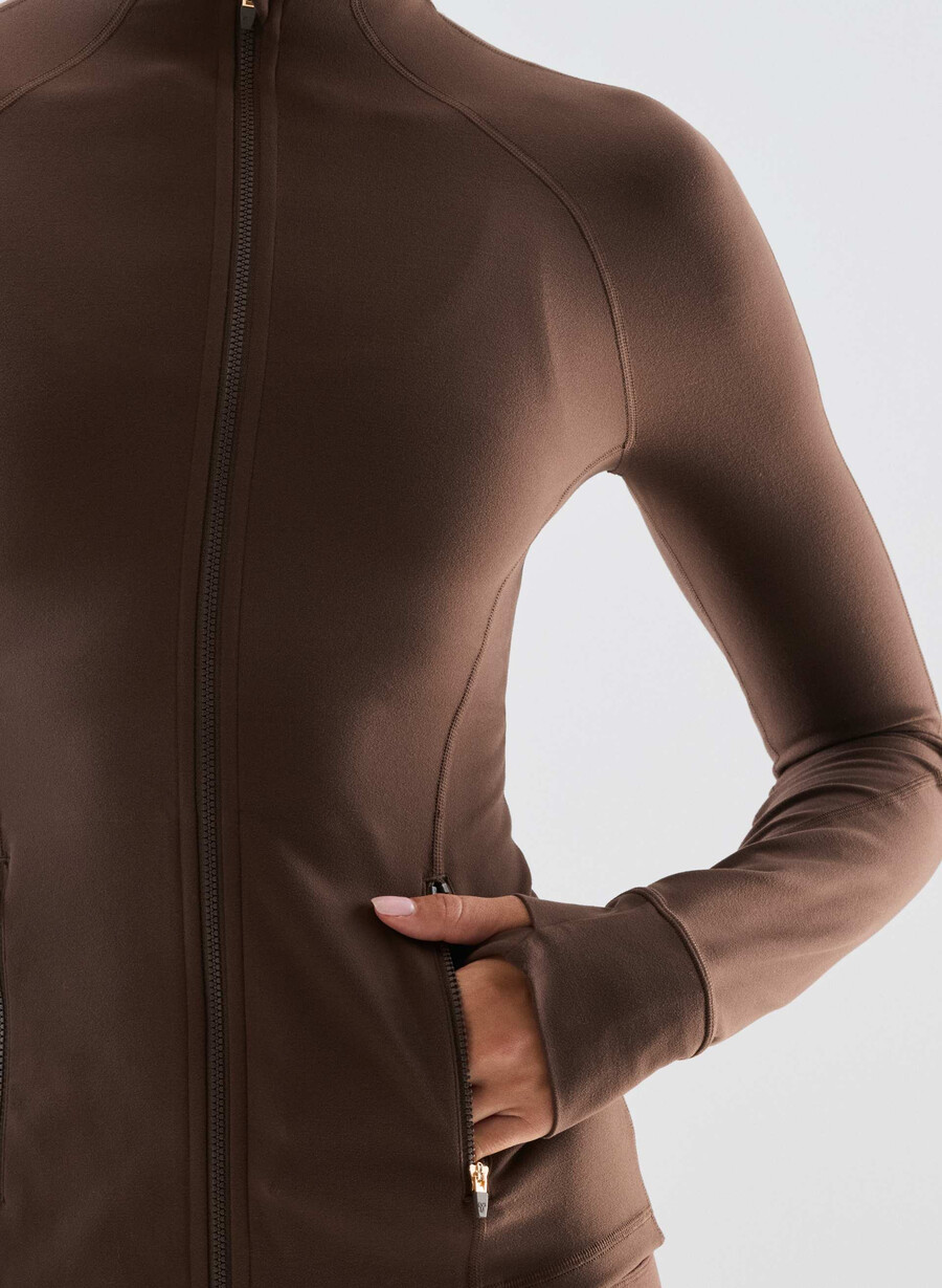 butter distance zip-up ricco marrone mocha
