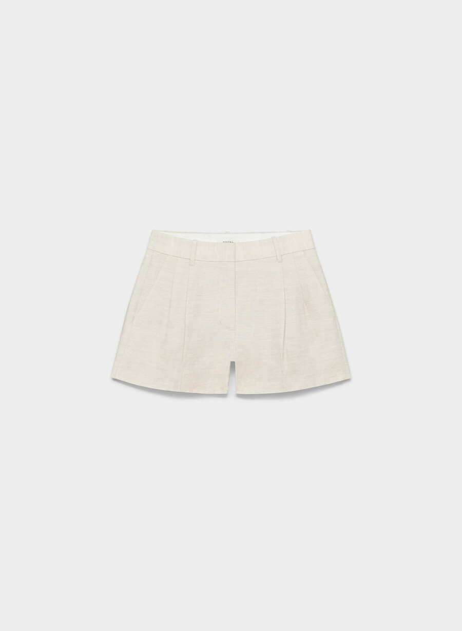 the effortless short curve-fit mini - cruiselinen natural ecru