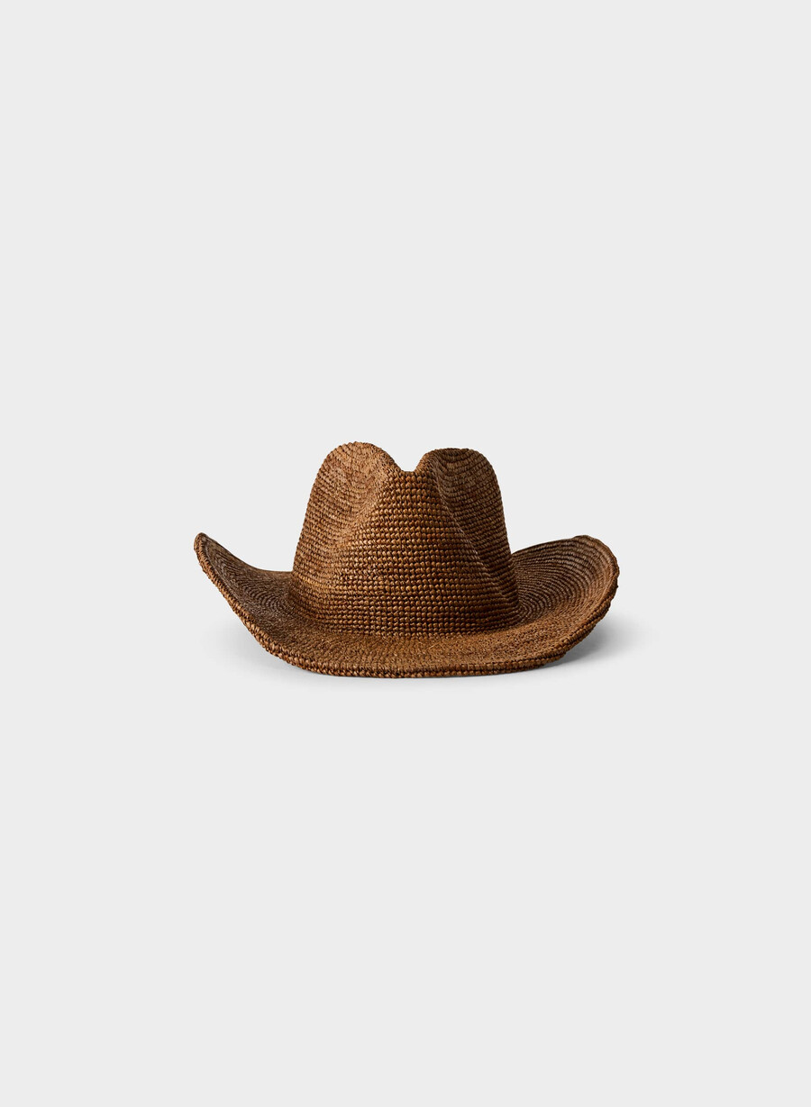 cappello da cowboy in rafia lasso rich camel