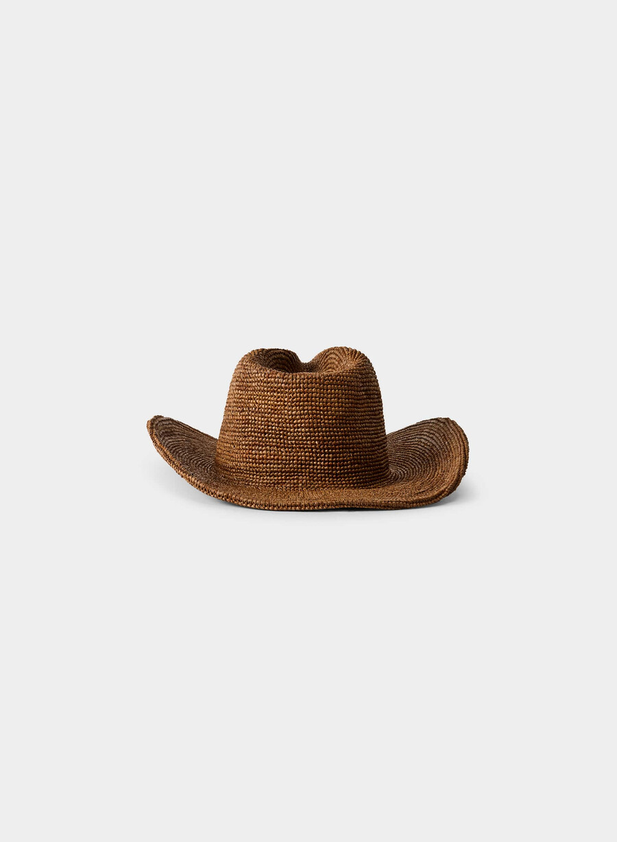 cappello da cowboy in rafia lasso rich camel