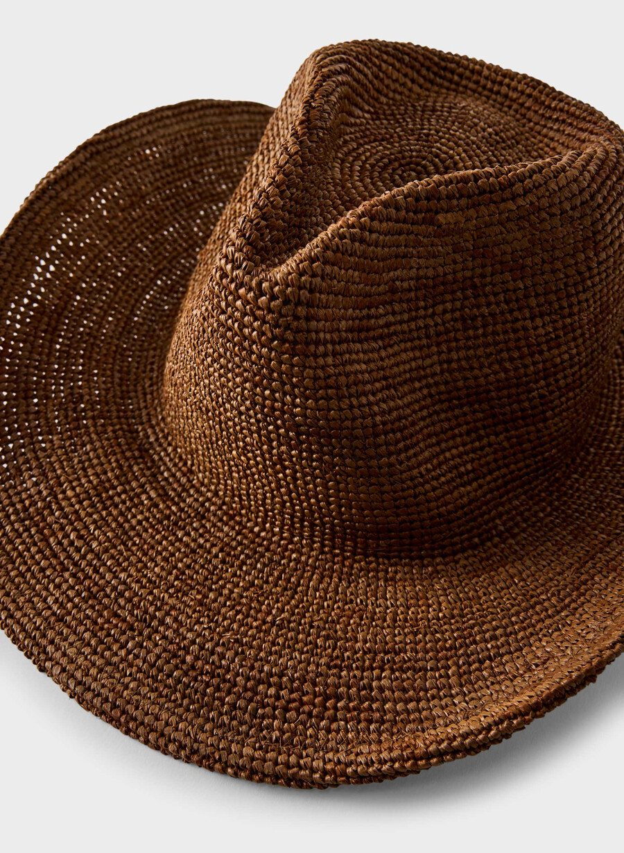 cappello da cowboy in rafia lasso rich camel