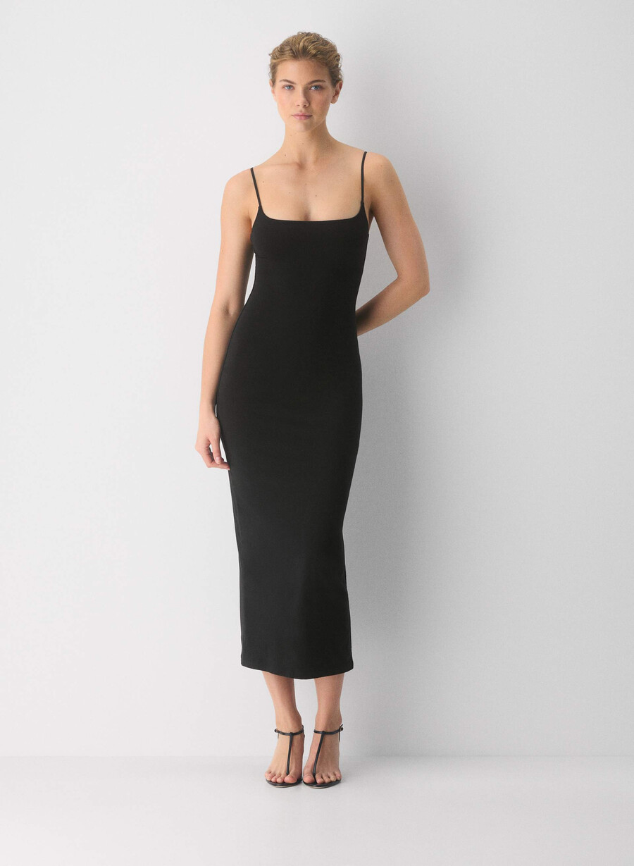 abito lungo con canotta casual contour summon nero