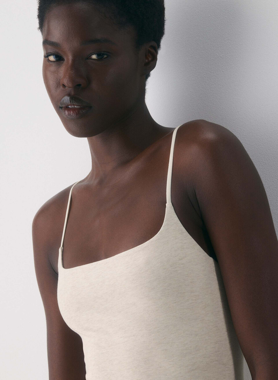 abito lungo con canotta casual contour summon heather light oatmea