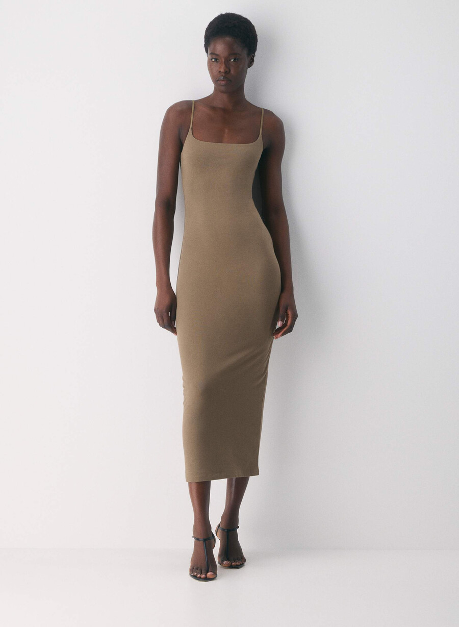 abito lungo con canotta casual contour summon folio brown