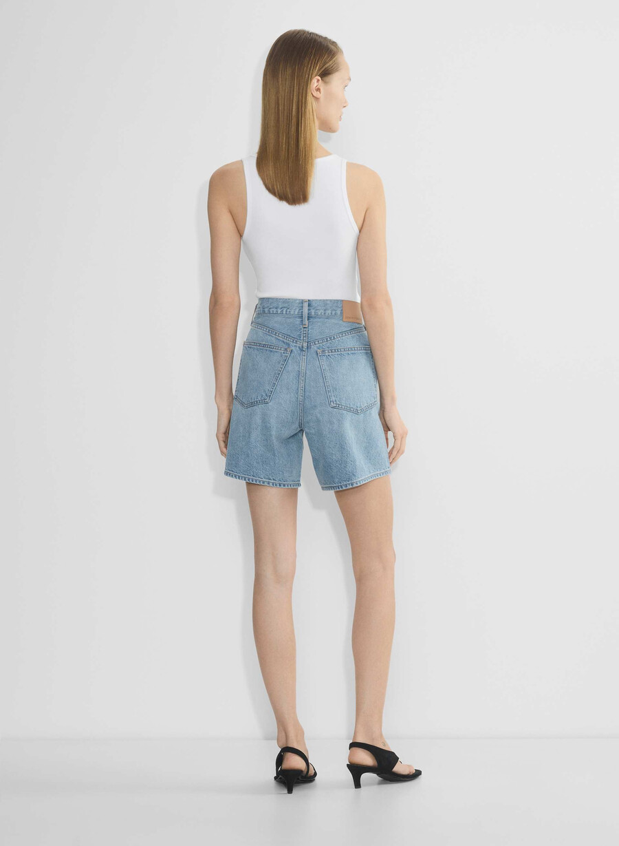 denim forum pantaloncini in denim larghi a vita alta vintage anni 90 7 anni bleu taboo