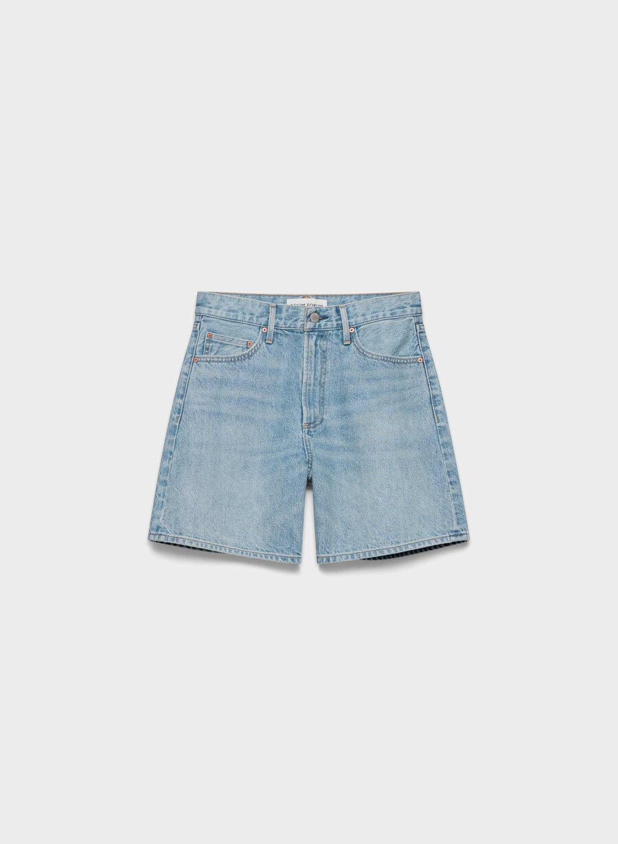 denim forum pantaloncini in denim larghi a vita alta vintage anni 90 7 anni bleu taboo