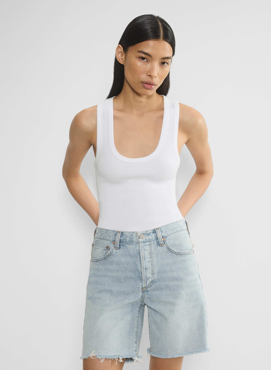 denim forum pantaloncini lunghi in denim a vita alta vintage anni 90 15 yrs brl thr bleu