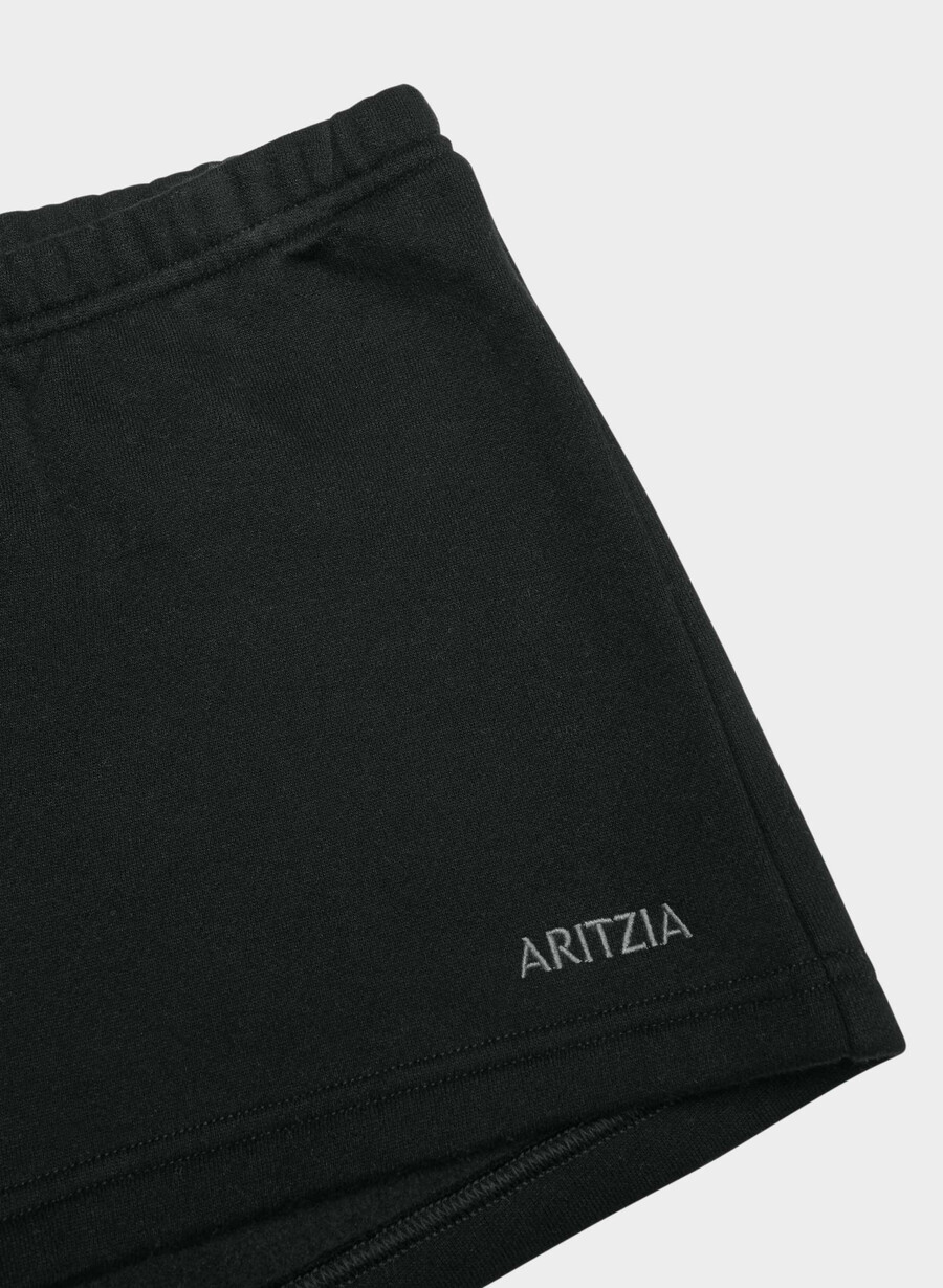 cozy sweatfleece boyfriend mini short a vita bassa nero