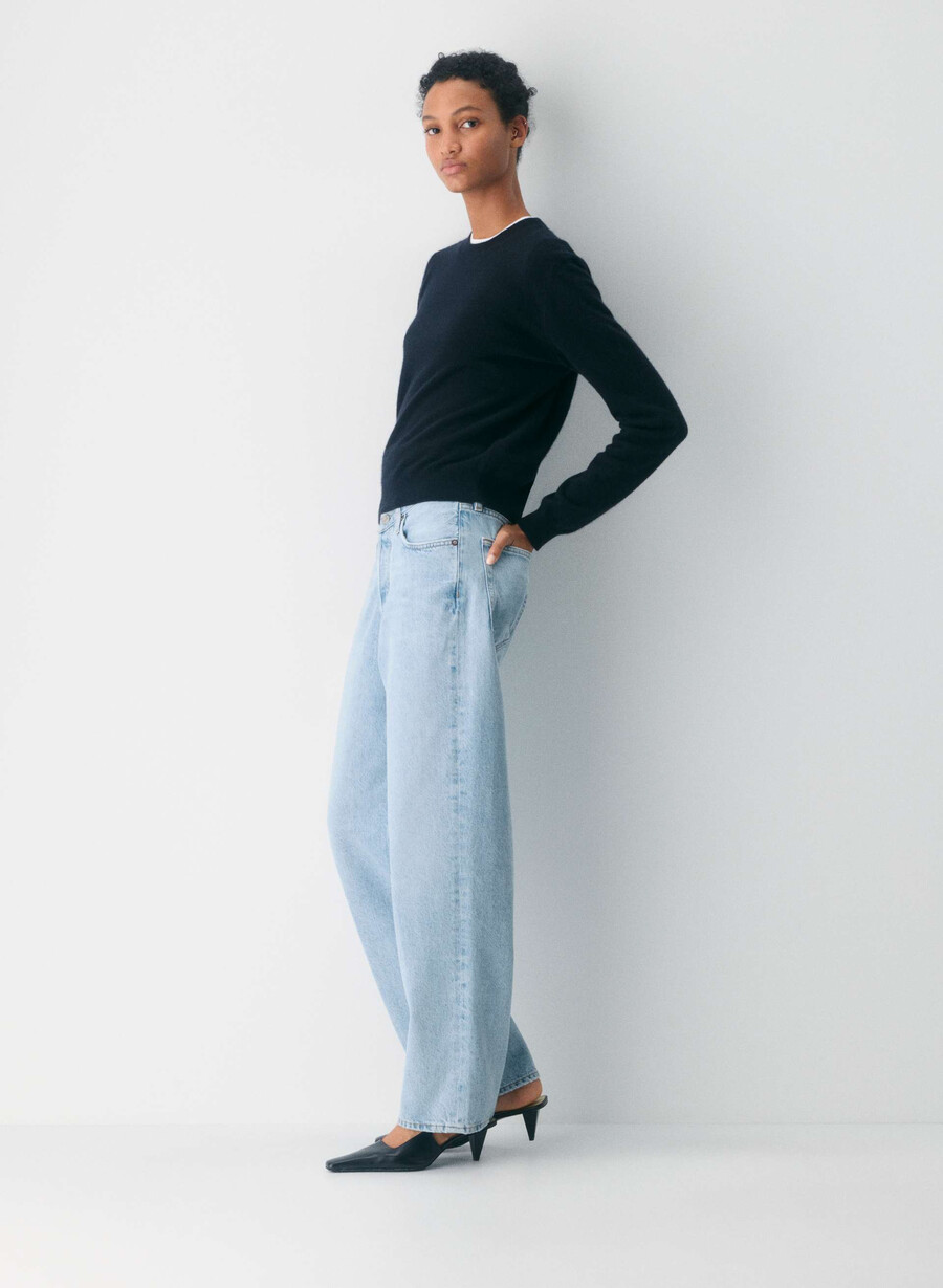 jeans larghi con vita a v agolde fairway