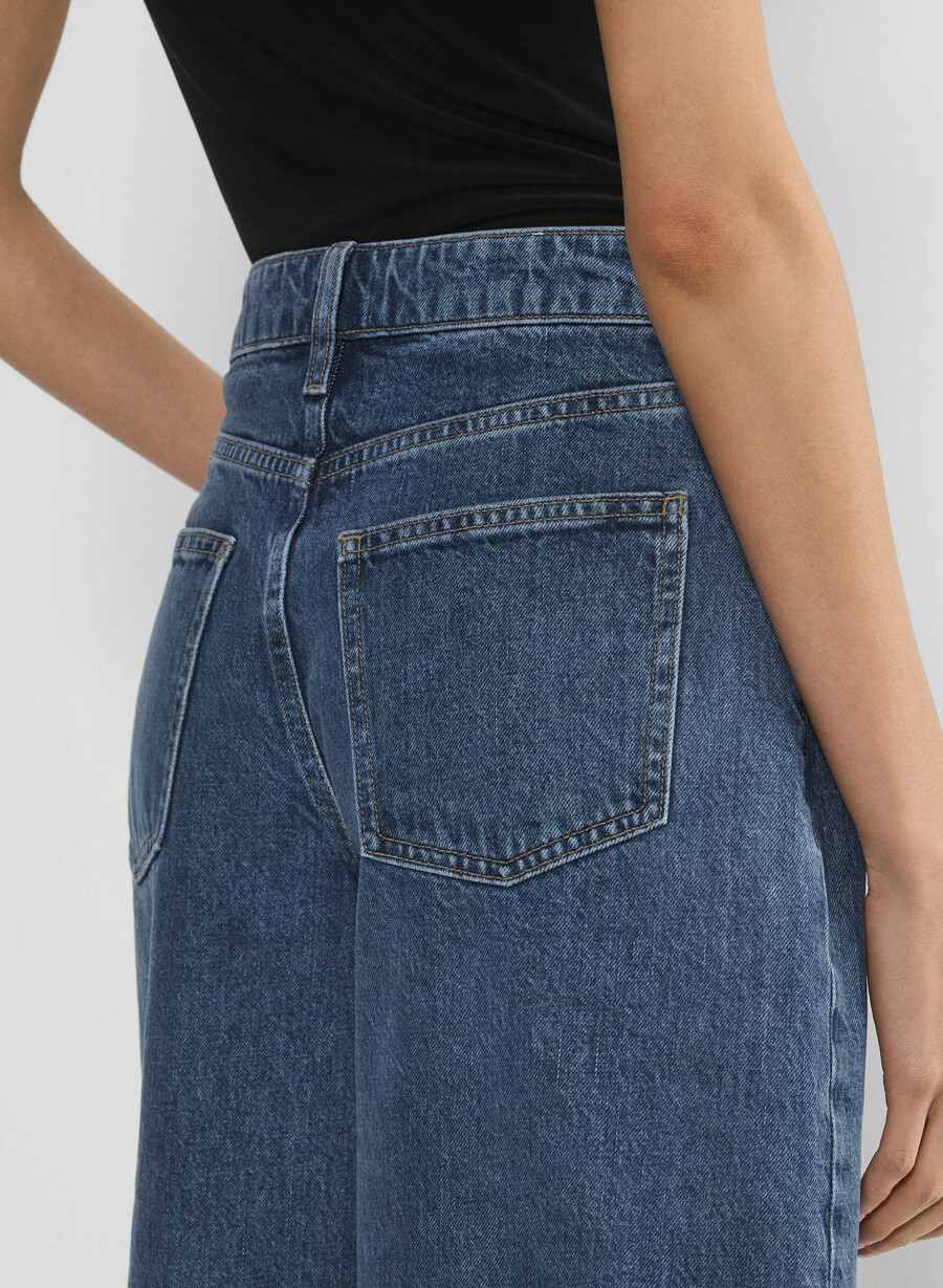 pubblicità short in denim sotto il ginocchio no-stress medium blu