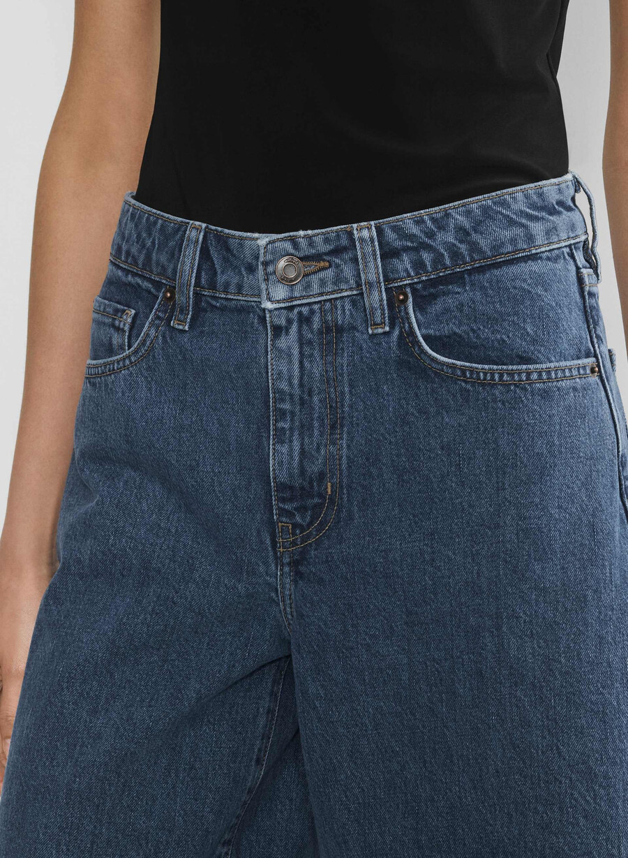 pubblicità short in denim sotto il ginocchio no-stress medium blu