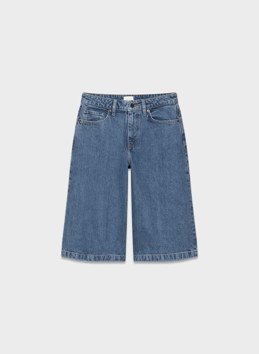 pubblicità short in denim sotto il ginocchio no-stress medium blu