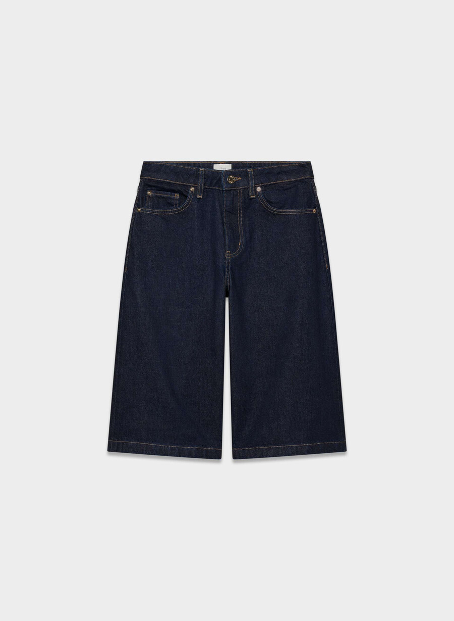 pubblicità pantaloncini in denim sotto il ginocchio no-stress blu scuro