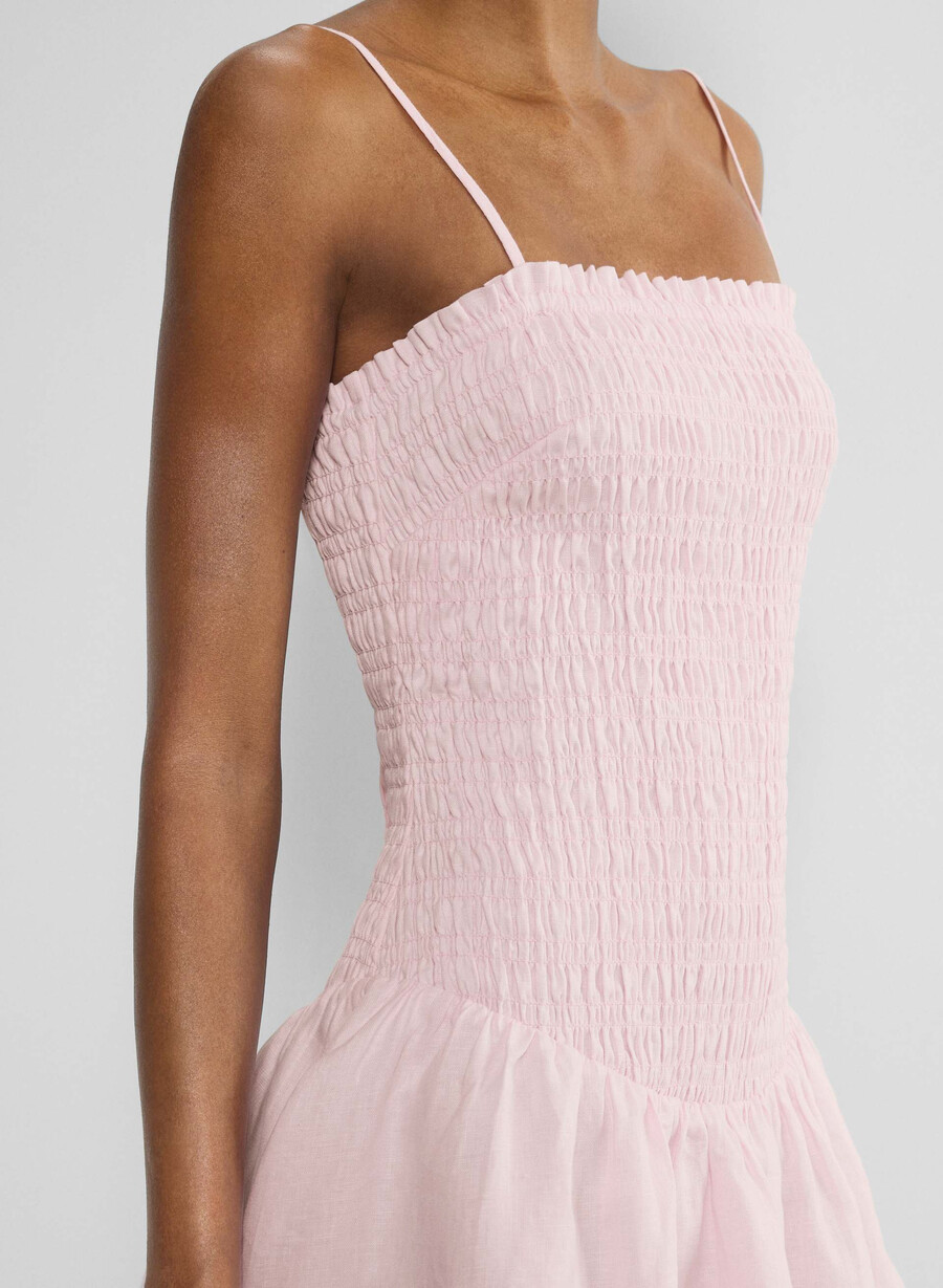 abito in lino corinne villa pink