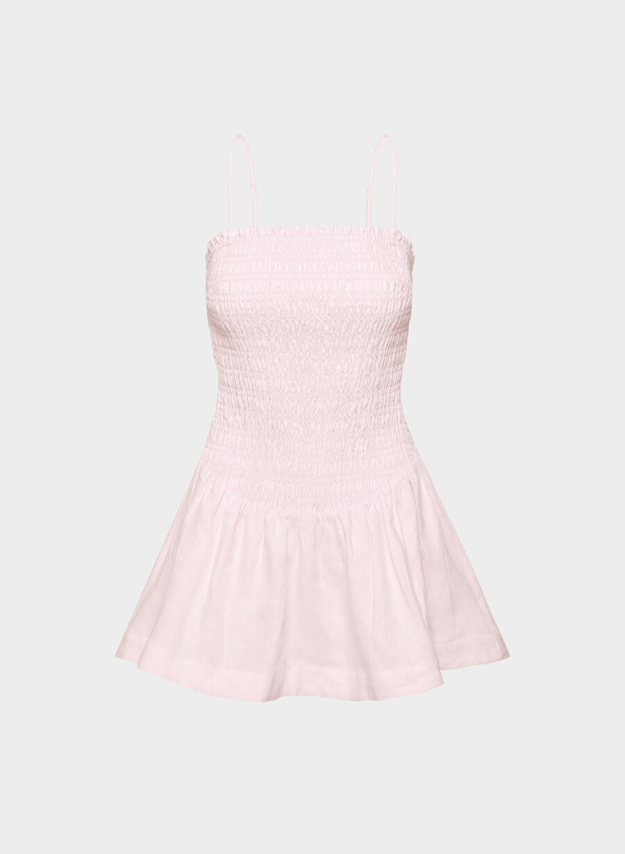abito in lino corinne villa pink