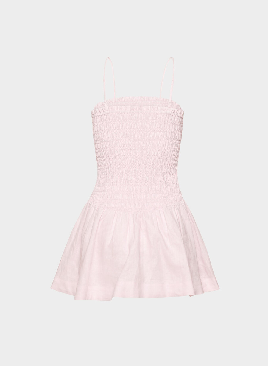 abito in lino corinne villa pink