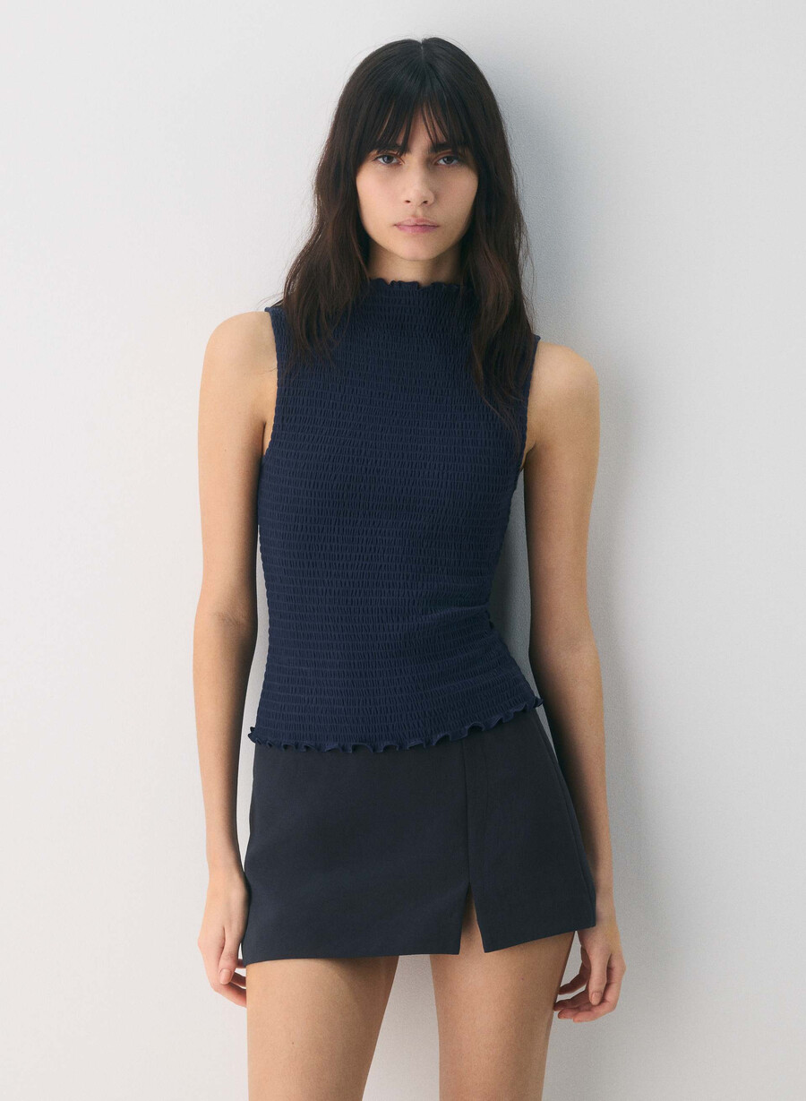 daphne skort - crepette dark night navy