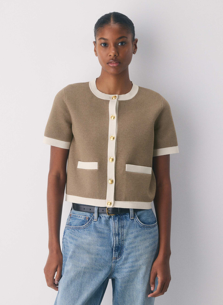 cardigan a maniche corte approach - wonder yarn hthr foli bwnmtte prl